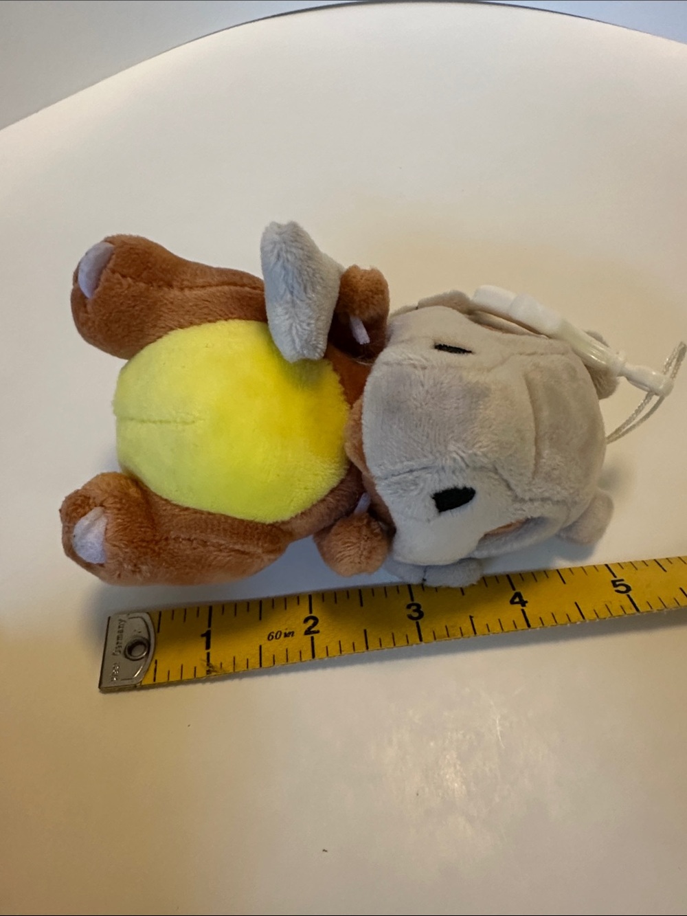 Pokemon Gray Brown Yellow Cubone Plush Keychain - Picture 5 of 6